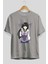 Hinata Naruto Anime Ön Baskılı Gri Oversize T-Shirt %100 Pamuk Erkek Kadın 2