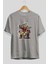 Iron Man (6) Ön Baskılı Gri Oversize T-Shirt Bisiklet Yaka Pamuk Erkek Kadın 2