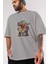Iron Man (6) Ön Baskılı Gri Oversize T-Shirt Bisiklet Yaka Pamuk Erkek Kadın 3