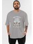 Ghostbusters Ön Baskılı Gri Oversize T-Shirt Bisiklet Yaka Pamuk Erkek Kadın 1