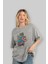 Captain America (2) Ön Baskılı Gri Oversize T-Shirt Bisiklet Yaka Pamuk Erkek Kadın 4