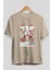 La Casa De Papel (2) Ön Baskılı Bej Oversize T-Shirt Bisiklet Yaka Pamuk Erkek Kadın 2