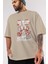 La Casa De Papel (2) Ön Baskılı Bej Oversize T-Shirt Bisiklet Yaka Pamuk Erkek Kadın 3