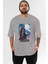 Batman (13) Ön Baskılı Gri Oversize T-Shirt Bisiklet Yaka Pamuk Erkek Kadın 1