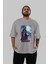 Batman (13) Ön Baskılı Gri Oversize T-Shirt Bisiklet Yaka Pamuk Erkek Kadın 5