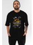 Jurassic Park (5) Ön Baskılı Siyah Oversize T-Shirt Bisiklet Yaka Erkek Kadın 1
