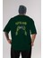 Play Till Death Arka Baskılı Zümrüt Yeşili Oversize T-Shirt Erkek Kadın Bisiklet Yaka 1