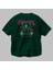 Teddy Bear Stay Cool Arka Baskılı Zümrüt Yeşili Oversize T-Shirt Erkek Kadın Bisiklet Yaka 3