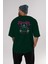Teddy Bear Stay Cool Arka Baskılı Zümrüt Yeşili Oversize T-Shirt Erkek Kadın Bisiklet Yaka 5
