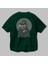 Monkey Suits Arka Baskılı Zümrüt Yeşili Oversize T-Shirt Unisex Erkek Kadın Bisiklet Yaka 3