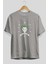 Joker (2) Ön Baskılı Gri Oversize T-Shirt Bisiklet Yaka Pamuk Erkek Kadın 2