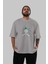 Joker (2) Ön Baskılı Gri Oversize T-Shirt Bisiklet Yaka Pamuk Erkek Kadın 5