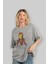 Iron Man Ön Baskılı Gri Oversize T-Shirt Bisiklet Yaka Pamuk Erkek Kadın 4