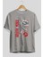 Jurassic Park (2) Ön Baskılı Gri Oversize T-Shirt Bisiklet Yaka Pamuk Erkek Kadın 2