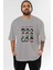 Squid Game (3) Ön Baskılı Gri Oversize T-Shirt Bisiklet Yaka Pamuk Erkek Kadın 1