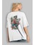 Spiderman Arka Baskılı Beyaz Oversize T-Shirt Bisiklet Yaka Pamuk Erkek Kadın 3