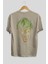 Joker (3) Arka Baskılı Bej Oversize T-Shirt Bisiklet Yaka Pamuk Erkek Kadın 2