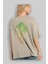 Joker (3) Arka Baskılı Bej Oversize T-Shirt Bisiklet Yaka Pamuk Erkek Kadın 3