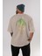 Joker (3) Arka Baskılı Bej Oversize T-Shirt Bisiklet Yaka Pamuk Erkek Kadın 4