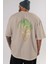 Joker (3) Arka Baskılı Bej Oversize T-Shirt Bisiklet Yaka Pamuk Erkek Kadın 5