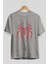Spiderman (1) Ön Baskılı Gri Oversize T-Shirt Bisiklet Yaka Pamuk Erkek Kadın 2