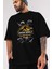 Jurassic Park (5) Ön Baskılı Siyah Oversize T-Shirt Bisiklet Yaka Erkek Kadın 3