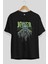 Joker (9) Ön Baskılı Siyah Oversize T-Shirt Bisiklet Yaka Erkek Kadın 2