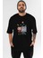 La Casa De Papel (4) Ön Baskılı Siyah Oversize T-Shirt Bisiklet Yaka Erkek Kadın 1