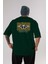 Evolution Urban Style Arka Baskılı Zümrüt Yeşili Oversize T-Shirt Unisex Erkek Kadın Bisiklet Yaka 1