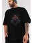 Spiderman (15) Ön Baskılı Siyah Oversize T-Shirt Bisiklet Yaka Erkek Kadın 3