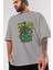 Hulk (5) Ön Baskılı Gri Oversize T-Shirt Bisiklet Yaka Pamuk Erkek Kadın 3