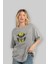 Batman 5 Ön Baskılı Gri Oversize T-Shirt Bisiklet Yaka Pamuk Erkek Kadın 4