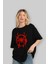 Spiderman (32) Ön Baskılı Siyah Oversize T-Shirt Bisiklet Yaka Erkek Kadın 4