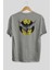 Batman 5 Arka Baskılı Gri Oversize T-Shirt Bisiklet Yaka Pamuk Erkek Kadın 2