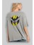 Batman 5 Arka Baskılı Gri Oversize T-Shirt Bisiklet Yaka Pamuk Erkek Kadın 3