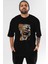 Joker (7) Ön Baskılı Siyah Oversize T-Shirt Bisiklet Yaka Erkek Kadın 1