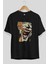 Joker (7) Ön Baskılı Siyah Oversize T-Shirt Bisiklet Yaka Erkek Kadın 2