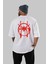 Spiderman (32) Arka Baskılı Beyaz Oversize T-Shirt Bisiklet Yaka Pamuk Erkek Kadın 4
