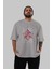 Spiderman (27) Ön Baskılı Gri Oversize T-Shirt Bisiklet Yaka Pamuk Erkek Kadın 5