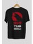 Team Godzilla Arka Baskılı Siyah Oversize T-Shirt Bisiklet Yaka Pamuk Erkek Kadın 2