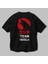 Team Godzilla Arka Baskılı Siyah Oversize T-Shirt Bisiklet Yaka Pamuk Erkek Kadın 3