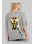 Kizaru Arka Baskılı Gri Oversize T-Shirt Unisex Erkek Kadın Bisiklet Yaka 3