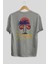 Summer Time Yazılı Arka Baskılı Gri Oversize T-Shirt Unisex Erkek Kadın Bisiklet Yaka 2