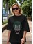 Joker (1) Ön Baskılı Siyah Oversize T-Shirt Bisiklet Yaka Erkek Kadın 5