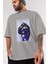 Bartholomew Kuma Ön Baskılı Gri Oversize T-Shirt Unisex Erkek Kadın Bisiklet Yaka 3
