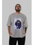 Bartholomew Kuma Ön Baskılı Gri Oversize T-Shirt Unisex Erkek Kadın Bisiklet Yaka 5