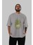 Hulk (3) Ön Baskılı Gri Oversize T-Shirt Bisiklet Yaka Pamuk Erkek Kadın 5