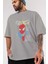 Spiderman (18) Ön Baskılı Gri Oversize T-Shirt Bisiklet Yaka Pamuk Erkek Kadın 3