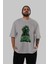 Hulk (1) Ön Baskılı Gri Oversize T-Shirt Bisiklet Yaka Pamuk Erkek Kadın 5