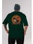 Kung Fu Panda Arka Baskılı Zümrüt Yeşili Oversize T-Shirt Bisiklet Yaka Erkek Kadın 1